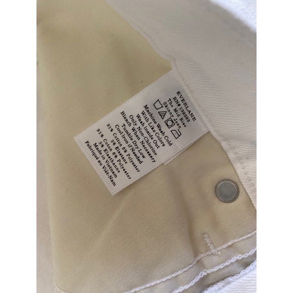 NWT EVERLANE White Stretch Mid Rise Skinny Jeans 29T​​​​​ - Picture 4 of 10